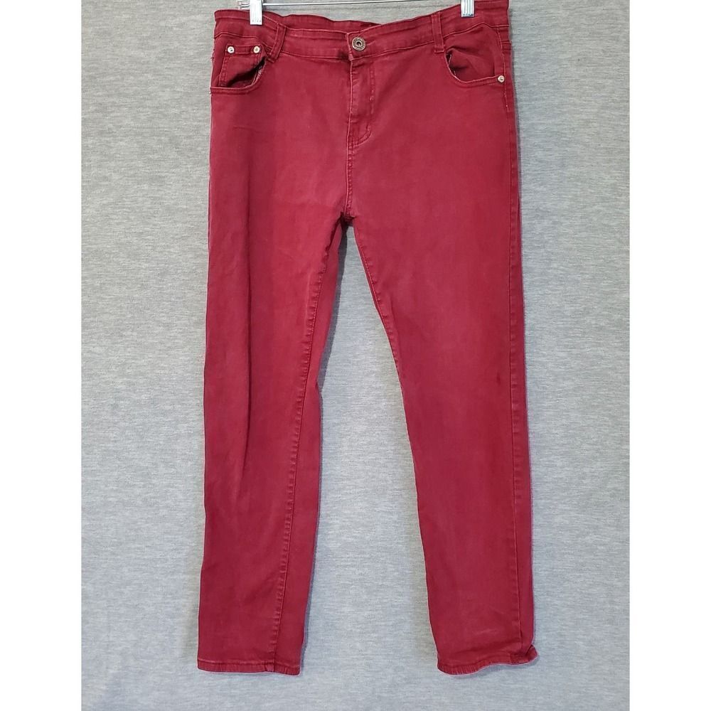 Fredd Marshal Pants Mens 38 Maroon Slim Fit Tapered Jeans